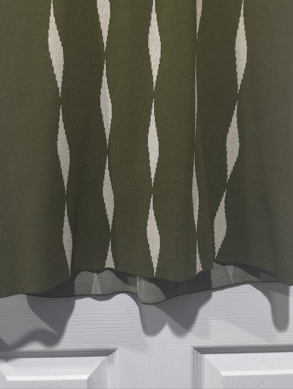 Saunders Collective Green Diamond Jacquard Short Sleeve Sweater Dress - Size M - Picture 9 of 15